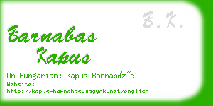 barnabas kapus business card